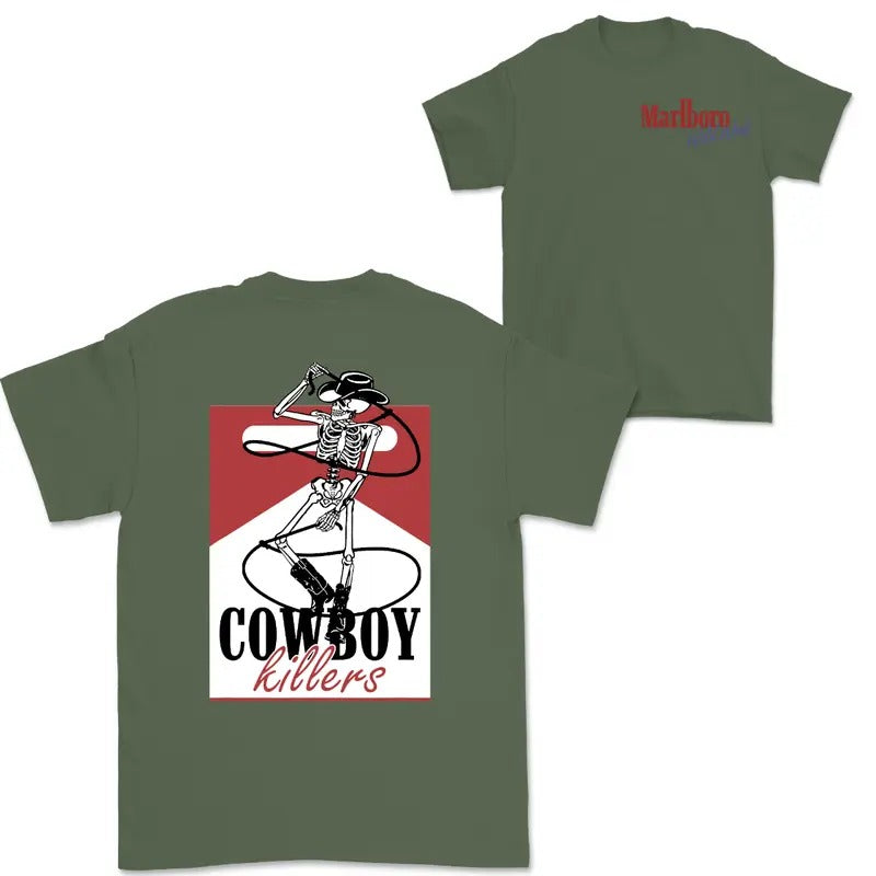 Western Cowboy Vintage Cowboy Killers Skull Skeleton T-Shirt Unisex Menswear Hoodie, Sweatshirt | HypeCrazeTee.com