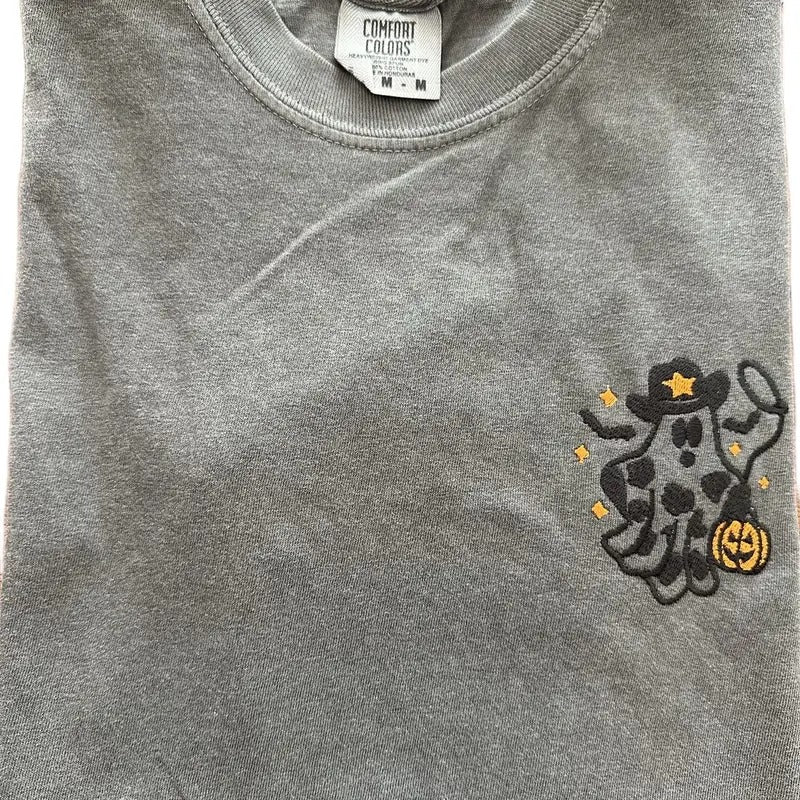 Western Ghost with Lasso Halloween Embroidered Comfort colors Tee shirt Cute Hoodie, Sweatshirt | HypeCrazeTee.com