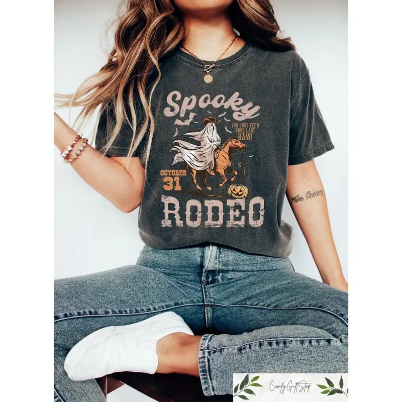 Western Halloween Shirt Spooky Rodeo Shirt Halloween Skeleton Shirt Halloween Western Rodeo Shirt Spooky Cowgirl T-Shirts, Hoodie, Sweatshirt