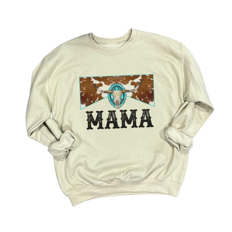 Western Mama Crewneck T-Shirt Clothing Cotton cute shirts Hoodie, Sweatshirt | HypeCrazeTee.com