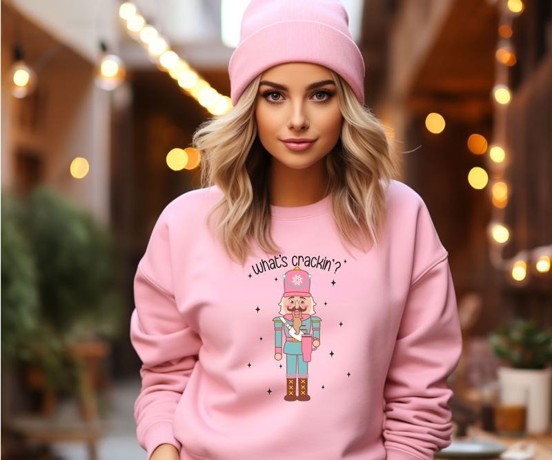 Whats crackin' Nutcracker Crewneck Sweatshirt T-Shirts, Hoodie | HypeCrazeTee.com
