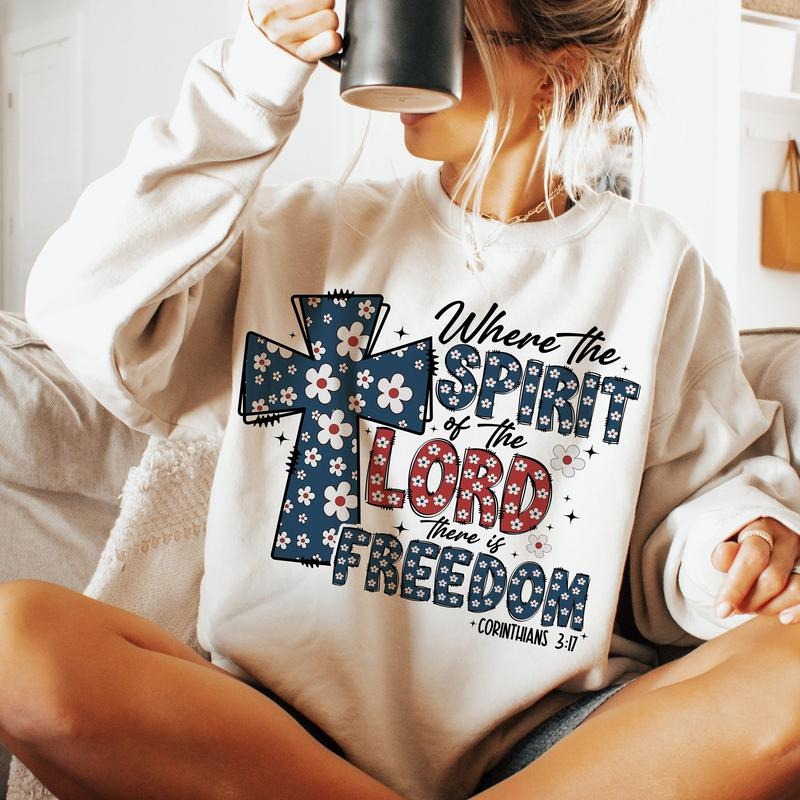 Where The Spirit Of The Lord Shirtis There Is Freedom Shirt4th Of July Shirtjesus Shirtamerica Shirtchristian 4th Of July...