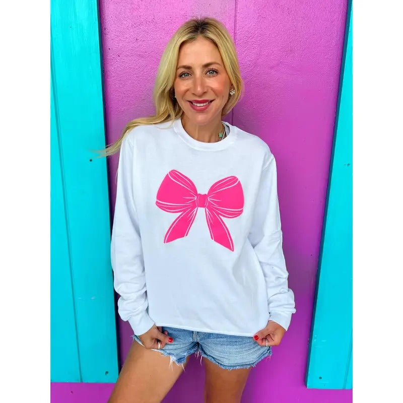 White Bow Sweatshirt T-Shirts, Hoodie | HypeCrazeTee.com