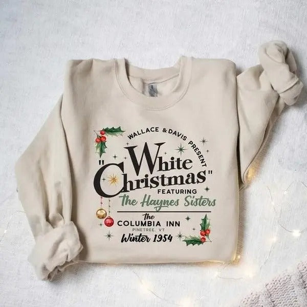 White Christmas Movie Crewneck Sweatshirt, Christmas Holiday Sweatshirt, White Christmas Movie 1954 Hoodie, Christmas...