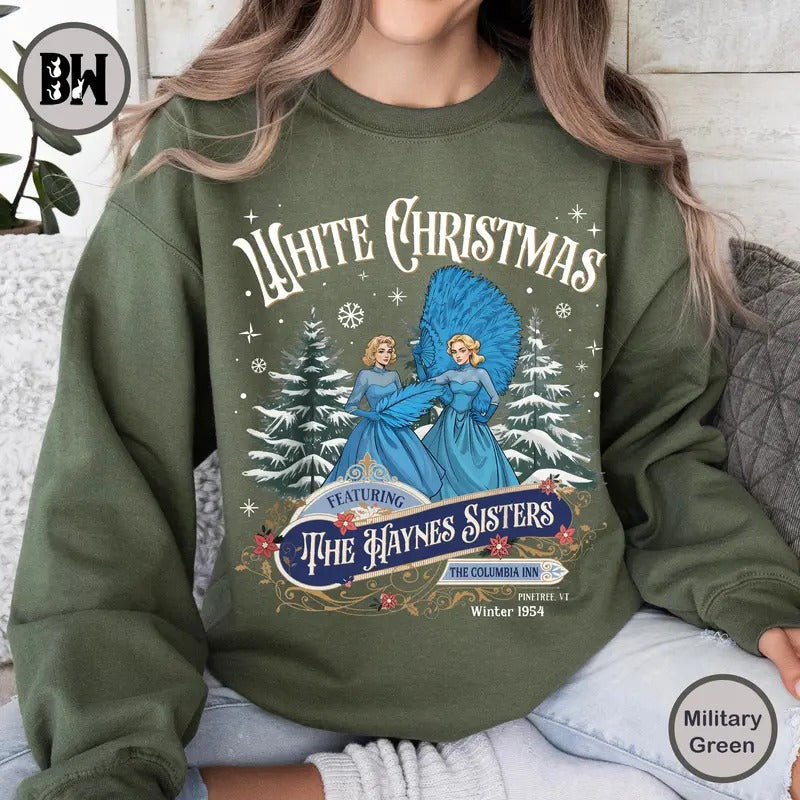 White Christmas Sweatshirt, Columbia Inn Pine Tree Vermont Christmas Sweatshirt, Christmas Movie 1954 Shirt, Columbia Inn...