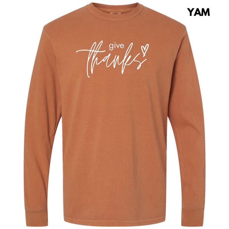 White Give Thanks Long Sleeve Comfort Colors T-Shirt 'NLB' Hoodie, Sweatshirt | HypeCrazeTee.com