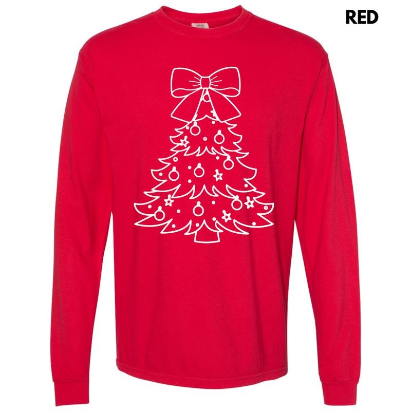White Tree PUFF Long Sleeve Comfort Colors T-Shirt Hoodie, Sweatshirt | HypeCrazeTee.com