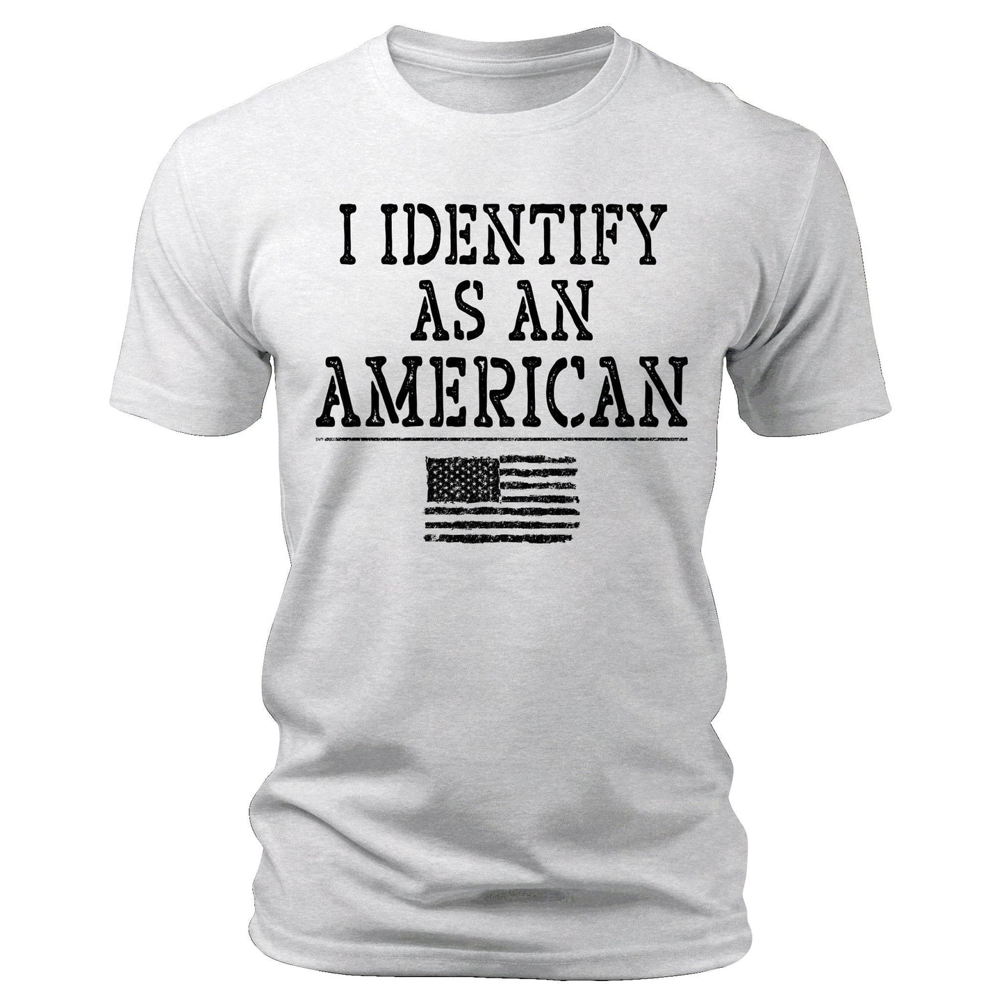 Men's I Identify As As American 4th Of July T-Shirts Patriotic Short Sleeve Crewneck Graphic Tees