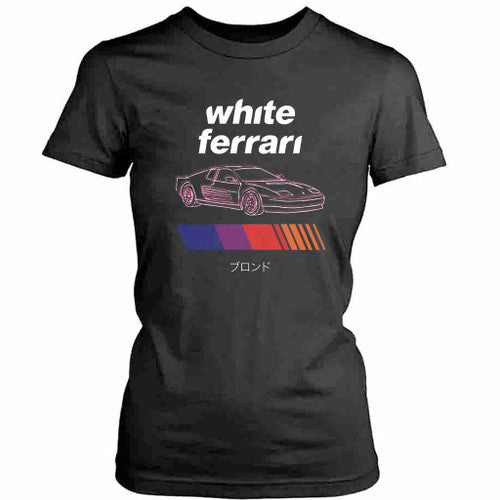 White Ferrari Vintage Graphic Womens T-Shirt Tee