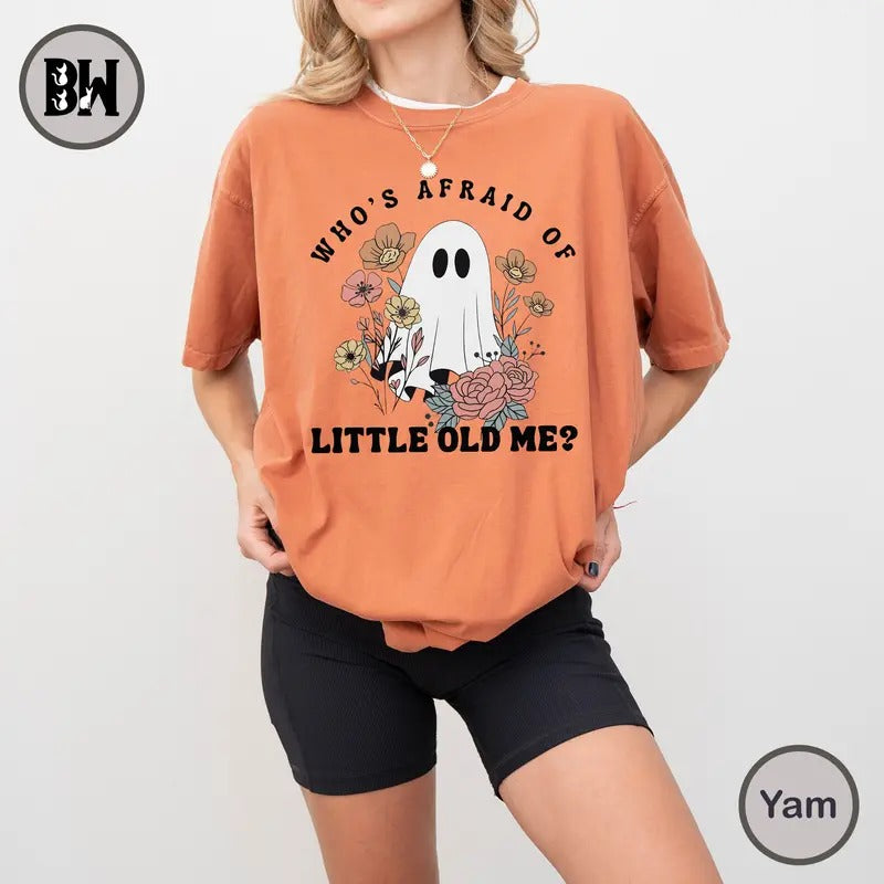 Who'S Afraid Little Old Me Halloween Shirt Comfor Colors Shirt Taylor Halloween Ghost Shirt Halloween Eras Fall Cute Ghost Her T-Shirts, Hoodie, Sweatshirt