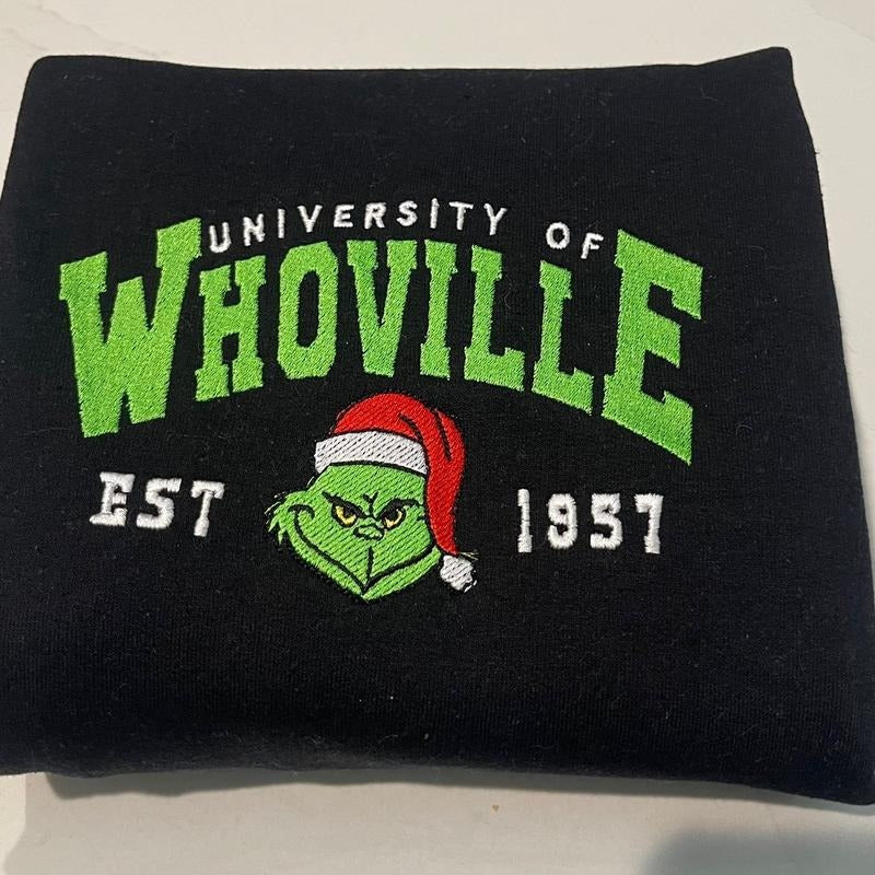 Whoville embroidered sweatshirt T-Shirts, Hoodie | HypeCrazeTee.com