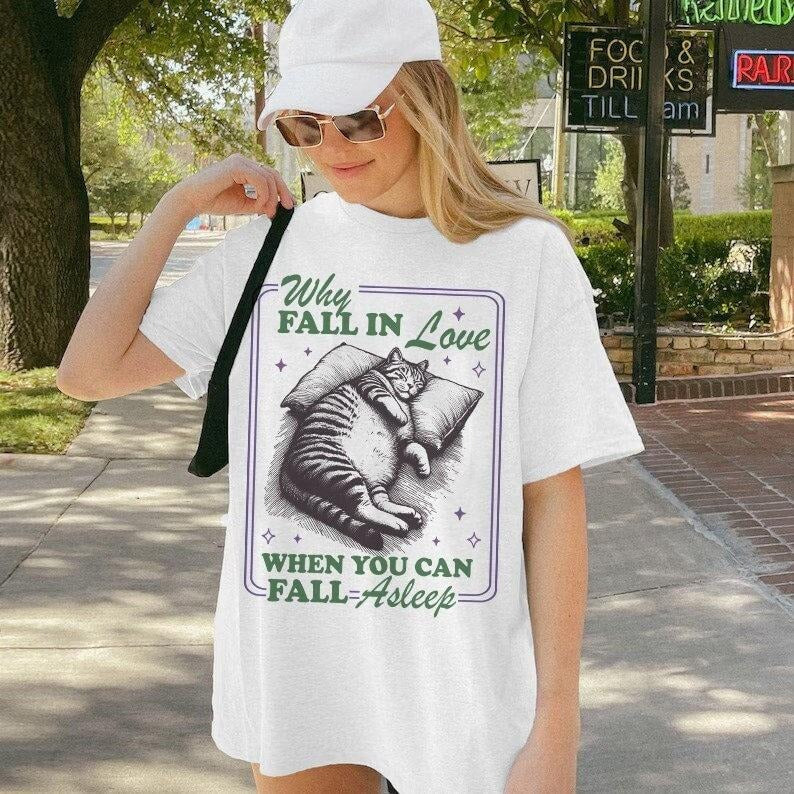 Why fall in love when you can fall asleep | aroace | aromantic | asexual shirt | asexual clothing | asexual pride gifts |...