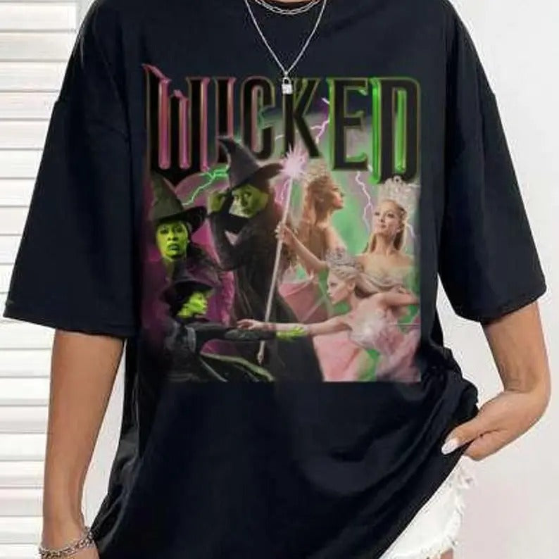 Wicked Movie Wizard Oz Inspired Fan Elphaba Glinda Fan Cotton T-Shirts, Hoodie, Sweatshirt