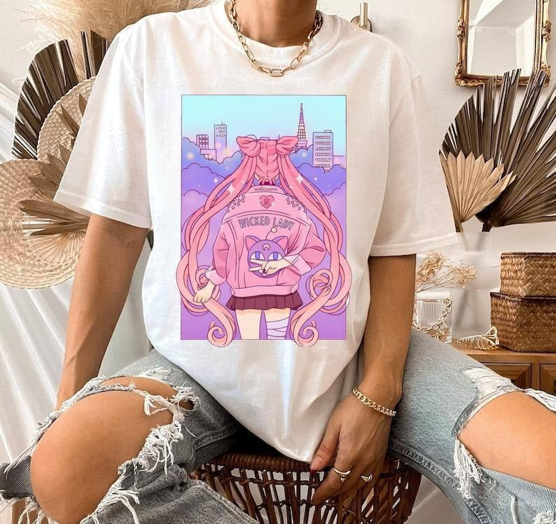 Wicked lady Sailor Moon Cotton Unisex  T-Shirt. Hoodie, Sweatshirt | HypeCrazeTee.com