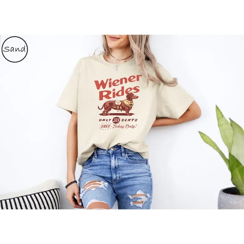 Wiener Rides Dog Dachshund T-Shirt, Funny Graphic T-Shirt Hoodie, Sweatshirt | HypeCrazeTee.com