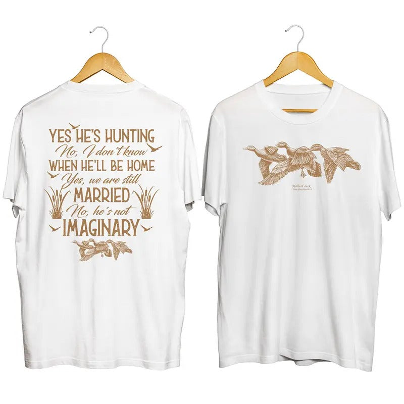 Wife of Hunter 2 side Tshirt, Hunting Wife Shirt, Front and Back, Duck Hunter gift, Gift for Mom Dad Hunting Season...