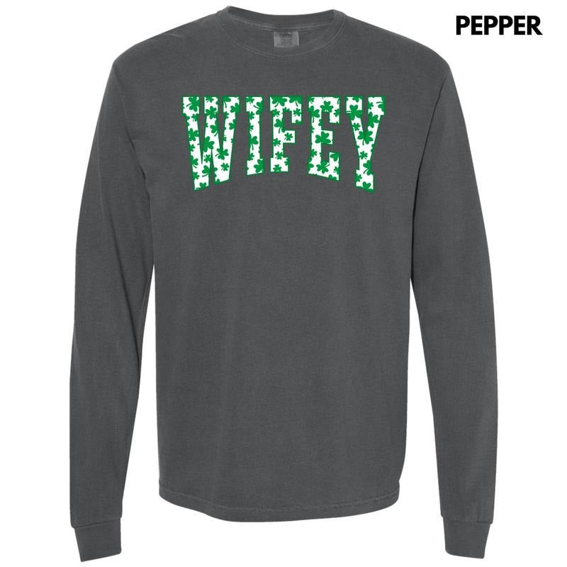 Wifey Clovers Long Sleeve Comfort Colors T-Shirt 'NLB' Hoodie, Sweatshirt | HypeCrazeTee.com