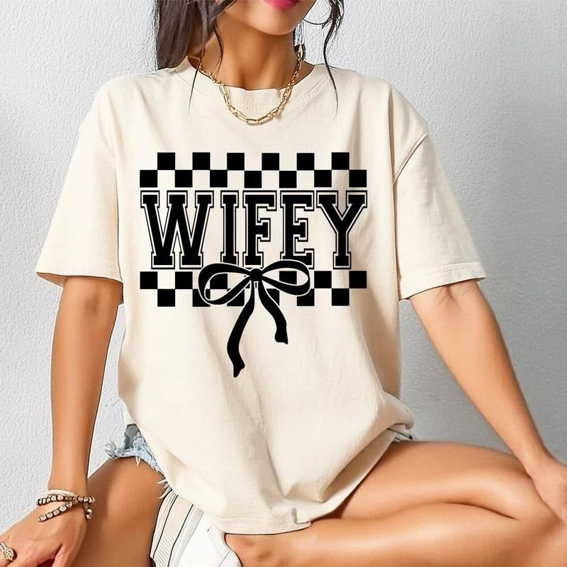 Wifey Graphic T-Shirt - Short Sleeve Design with Graphic Print, Ideal for Casual Wear Hoodie, Sweatshirt | HypeCrazeTee.com
