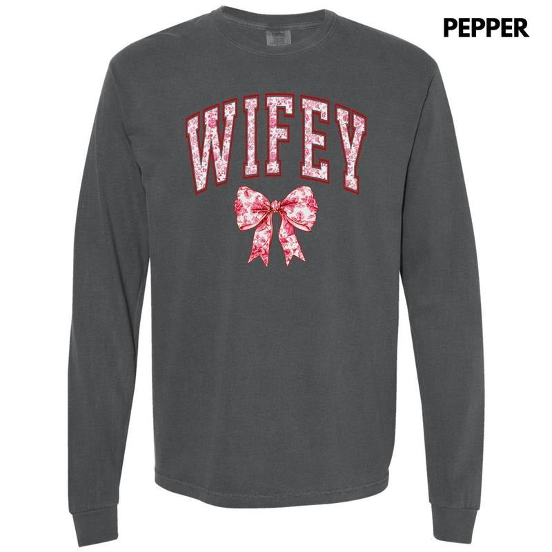 Wifey Red Ginger Jar Florals Long Sleeve Comfort Colors T-Shirt 'NLB' Hoodie, Sweatshirt | HypeCrazeTee.com