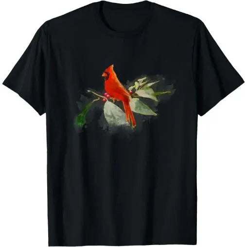 Wild Red Cardinal Bird T-Shirt Made in USA Hoodie, Sweatshirt | HypeCrazeTee.com