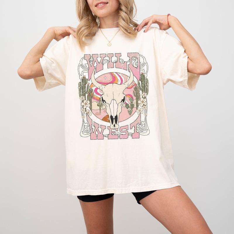 Wild West, Skull, Country, Western, Cowgirl, Cowboy, Tshirt, Women's Tee, Tshirt Hoodie, Sweatshirt | HypeCrazeTee.com