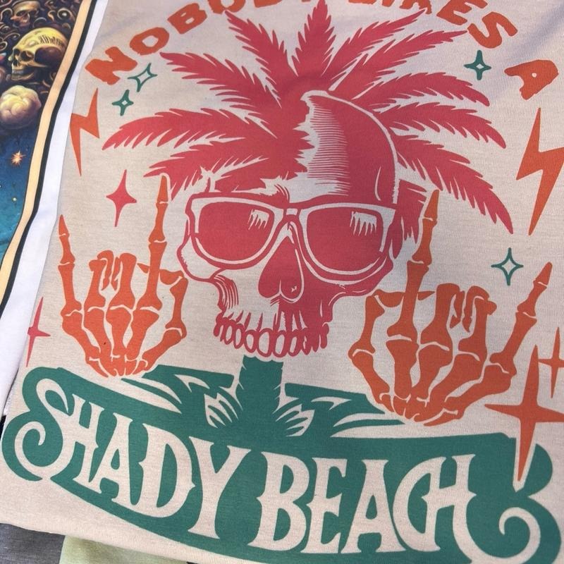 Wild and Sweet Skull Tees Wild and Sweet Summer Tshirts Wild Summer Skull Tops Summer Vibes Skull Tees Skull Shady Beach...