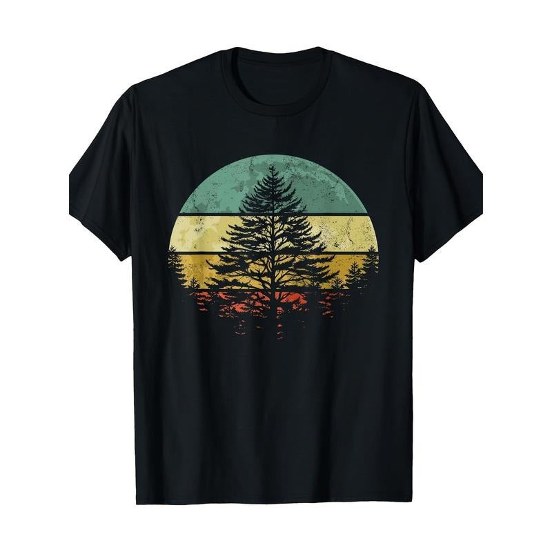 Wildlife Hiking Outdoor Camping Natural Trees Vintage Moon T-shirt -100% cotton Made in USA Hoodie, Sweatshirt