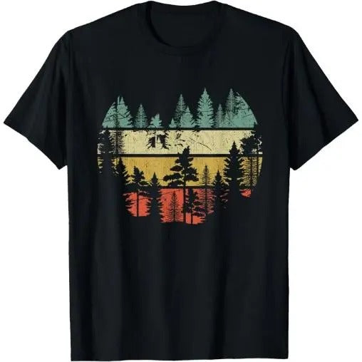 Wildlife Trees Outdoors Nature Retro Forest Sleeveless T-Shirt  Made in USA Hoodie, Sweatshirt | HypeCrazeTee.com