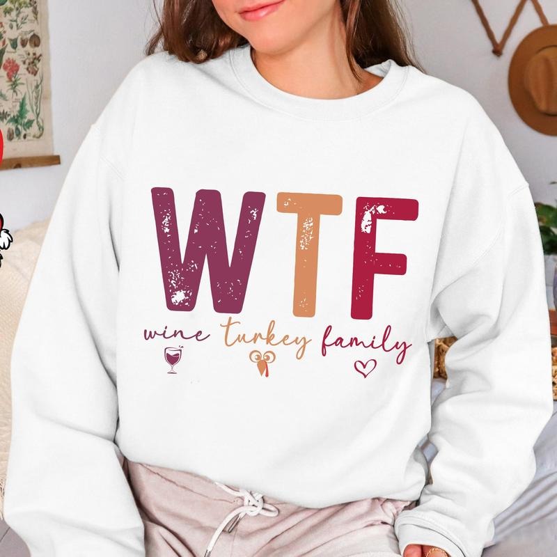 Wine Turkey Family Unisex Sweatshirt, Thanksgiving Gift Sweatshirt T-Shirts, Hoodie | HypeCrazeTee.com