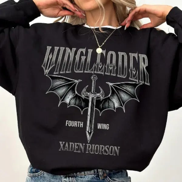 Wingleader Shirt, Fourth Wing Merch, Xaden Riorson Wingleader Sweatshirt, Bookish Woman Sweatshirt Hoodie | HypeCrazeTee.com