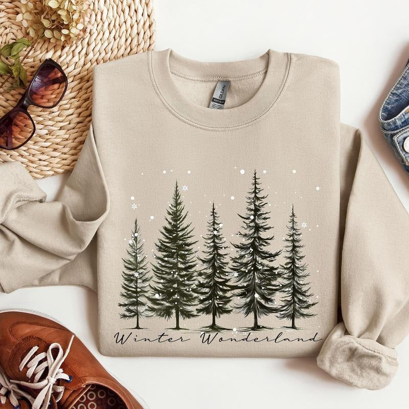 Winter Wonderland Sweatshirt, Christmas Graphic Tees For Women, Winter Family Gift, Winter Lover Crewneck Sweatshirt Hoodie