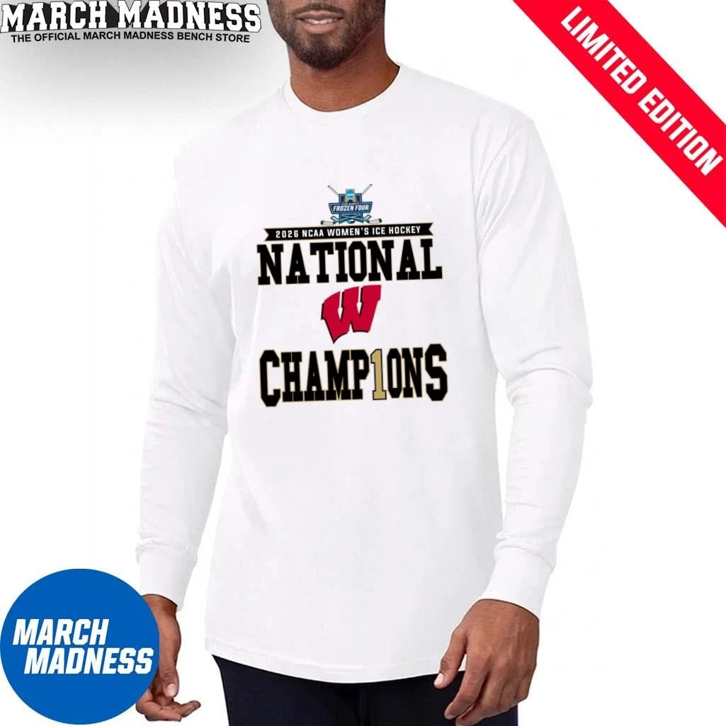 Wisconsin Badgers 2026 NCAA Women’s Ice Hockey National Champions Locker Room T-Shirt