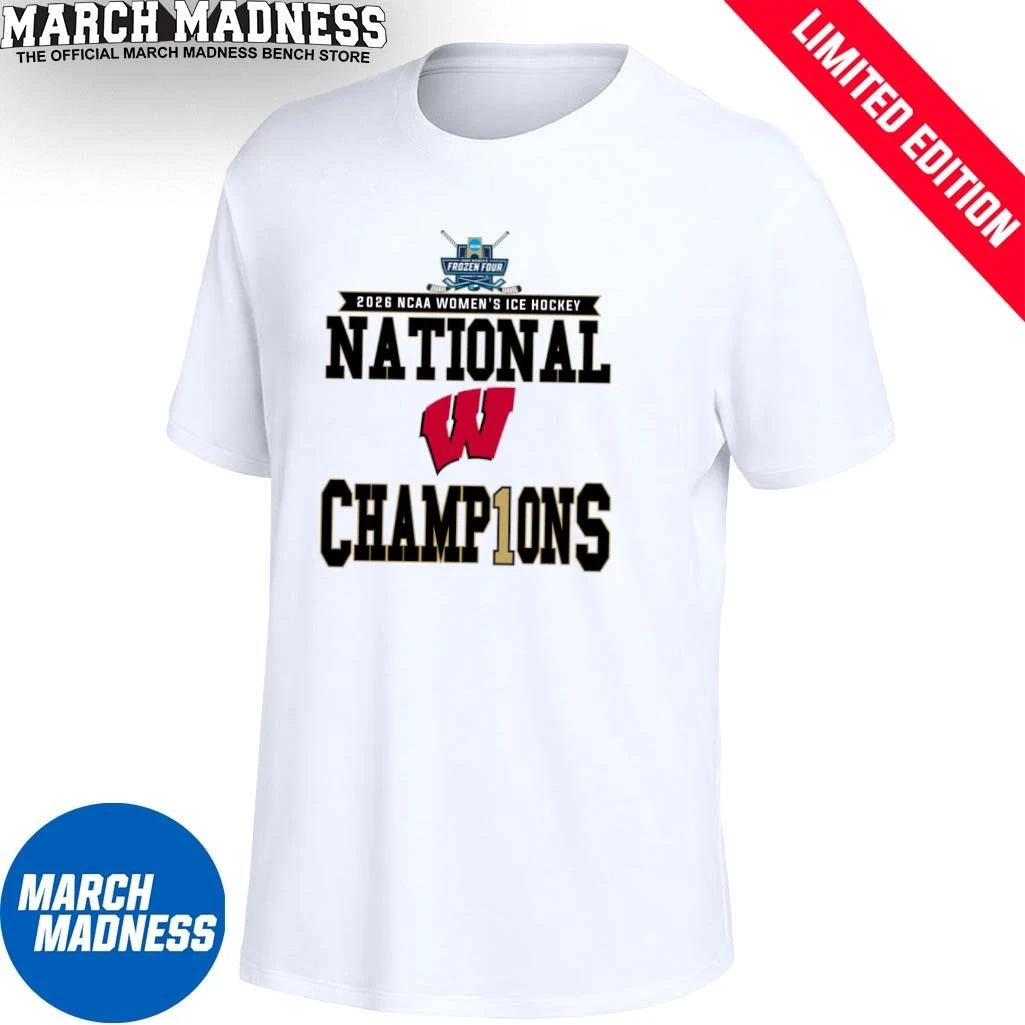 Wisconsin Badgers 2026 NCAA Women’s Ice Hockey National Champions Locker Room T-Shirt