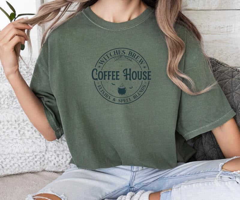 Witches Brew Coffee House design on custom colors tee shirt Casual Hoodie, Sweatshirt | HypeCrazeTee.com