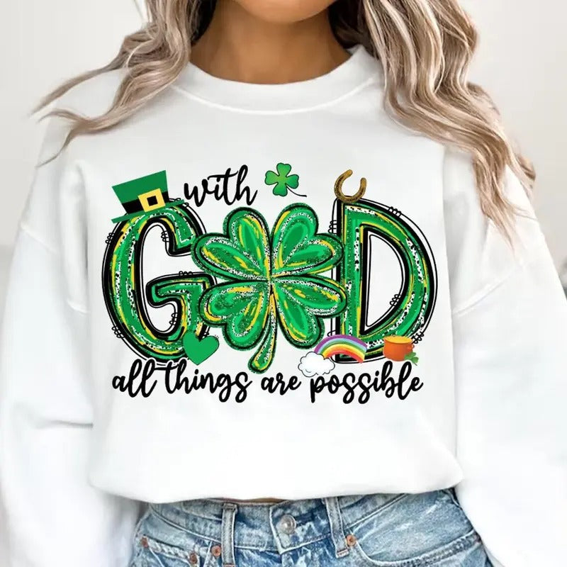 With God All Things Are Possible DTF Transfers - THIS IS NOT A SHIRT Hoodie, Sweatshirt | HypeCrazeTee.com
