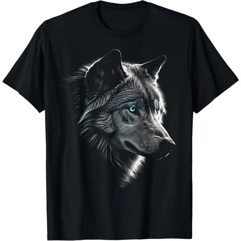 Wolf Portrait Blue Eyes - Artwork | Animal Motif Wolf T-Shirt Hoodie, Sweatshirt | HypeCrazeTee.com