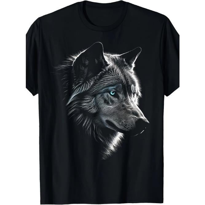 Wolf Portrait Blue Eyes - artwork | animal graphic Wolf T-shirt Made in USA Hoodie, Sweatshirt | HypeCrazeTee.com