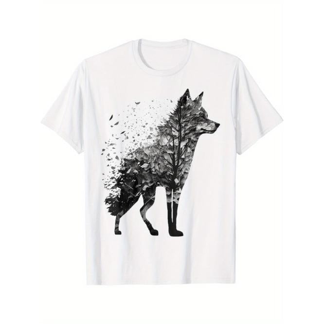 Wolf Tree Decay Drawing Animal Print Art Wolf T-Shirt Made in USA Hoodie, Sweatshirt | HypeCrazeTee.com