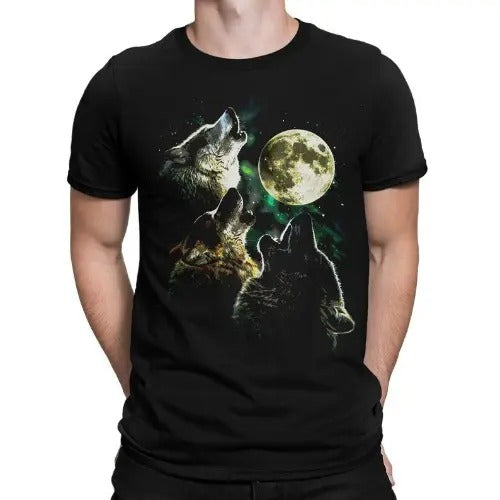 Wolves Howling at the Moon T-Shirt, Men Made in USA Hoodie, Sweatshirt | HypeCrazeTee.com