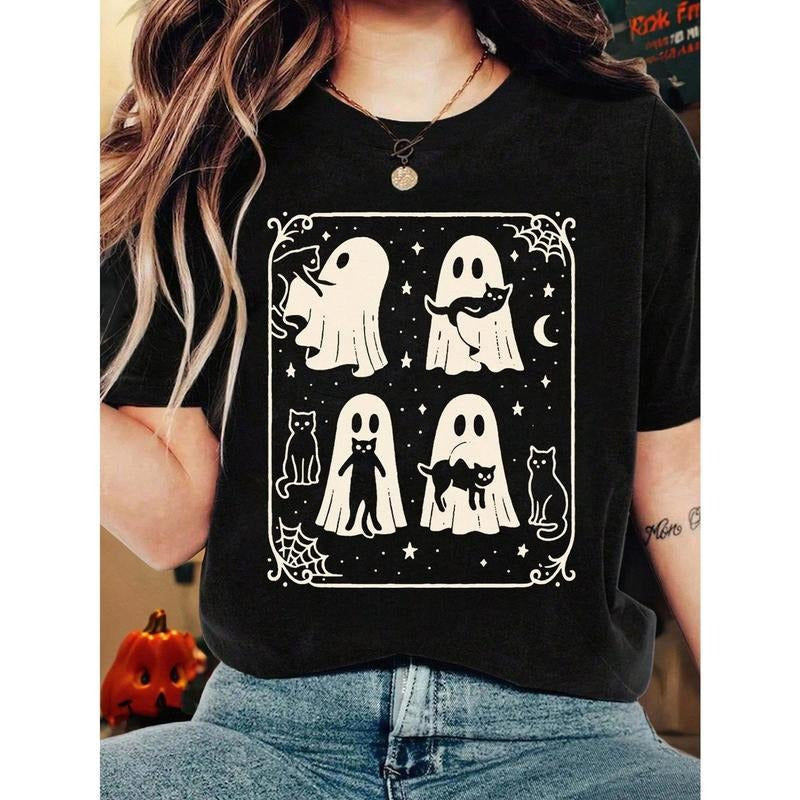 Women Halloween Casual Crew Neck T-Shirt Hoodie, Sweatshirt | HypeCrazeTee.com