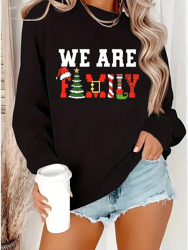 Women'S Christmas Sweatshirt - "We Are Family" Holiday Pullover with Santa, Cozy Thick Long Sleeve Crewneck Sweater for...