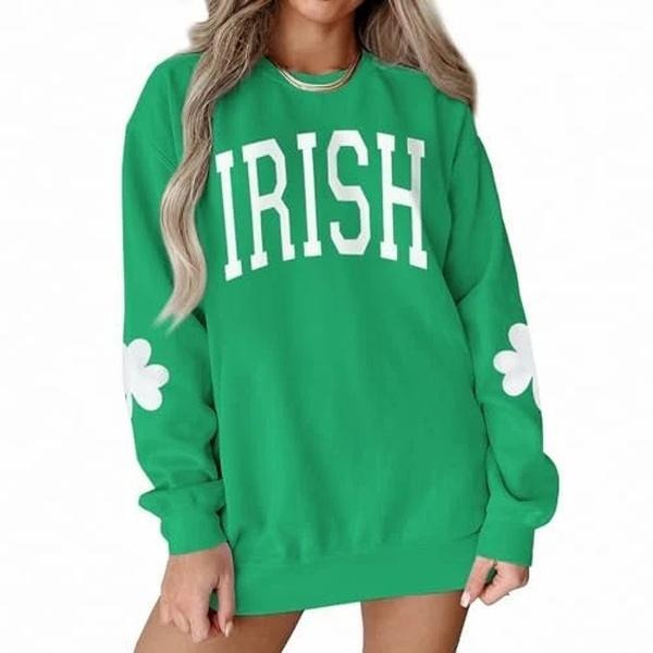 Women St. Patrick's Day Crewneck Sweatshirt Shamrock Luckystyle{n002}2 T-Shirts, Hoodie | HypeCrazeTee.com