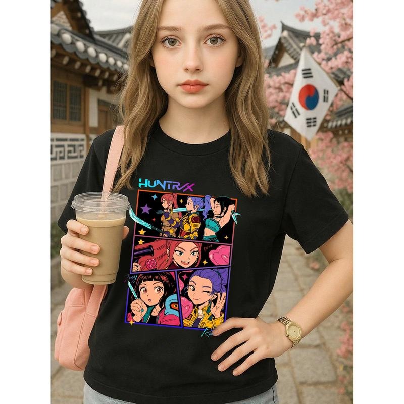 Women and Men KPOP Demon Hunters Graphic T-Shirt Anime Tees Movie Vintage Y2K Cotton T-Shirt Gift for Her A3 Hoodie,...