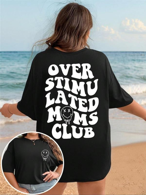 Women's   Round Neck Graphic Tee, Vintage Trendy Casual Letter Print T-shirt for Daily Wear, Ladies All Seasons Tops...