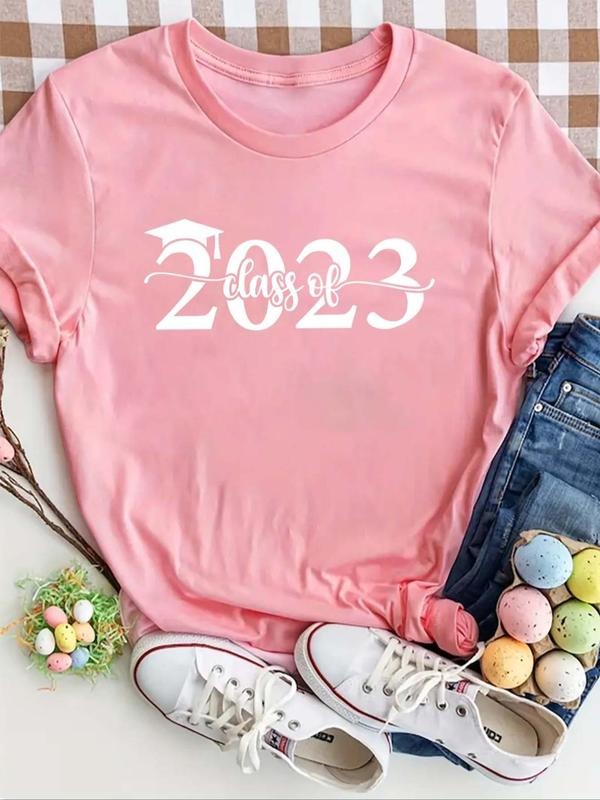 Women's  Figure Print Round Neck Tee, Casual Short Sleeve T-shirt for Daily Wear, Ladies Clothes for All Seasons Hoodie,...