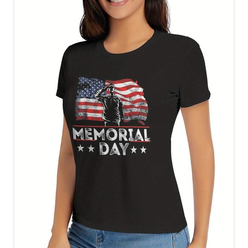 Women's Black Patriotic Military T-Shirt