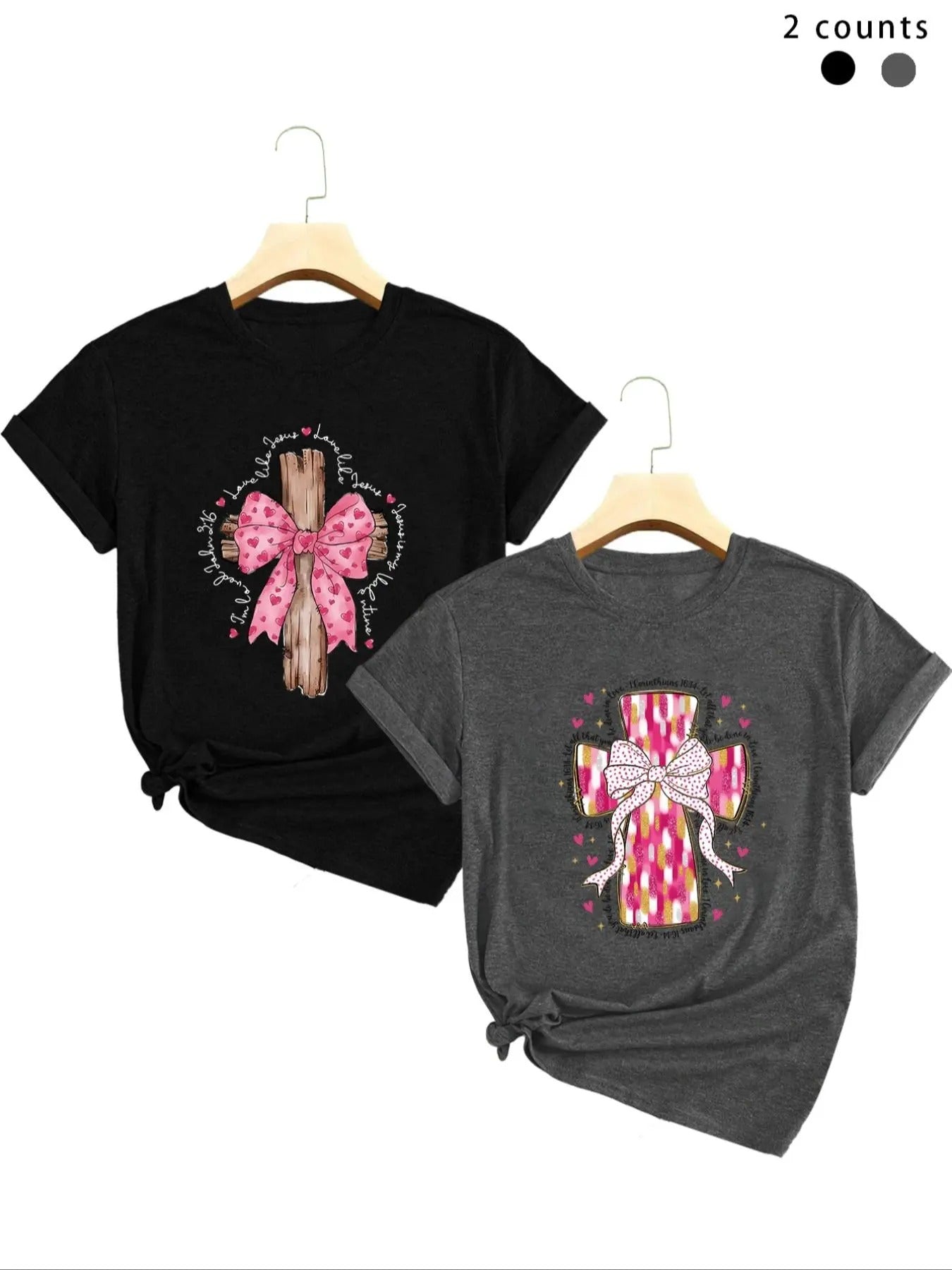 Women's Bow Print Round Neck Tee, Casual Fashion Crew Neck T-shirt for Daily Holiday Vacation Outdoor Wear, Ladies...