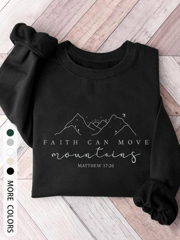 Women's Cartoon & Letter Print Crew Neck Sweatshirt, Casual Long Sleeve Pullover for Fall & Winter, Women's Clothes for...