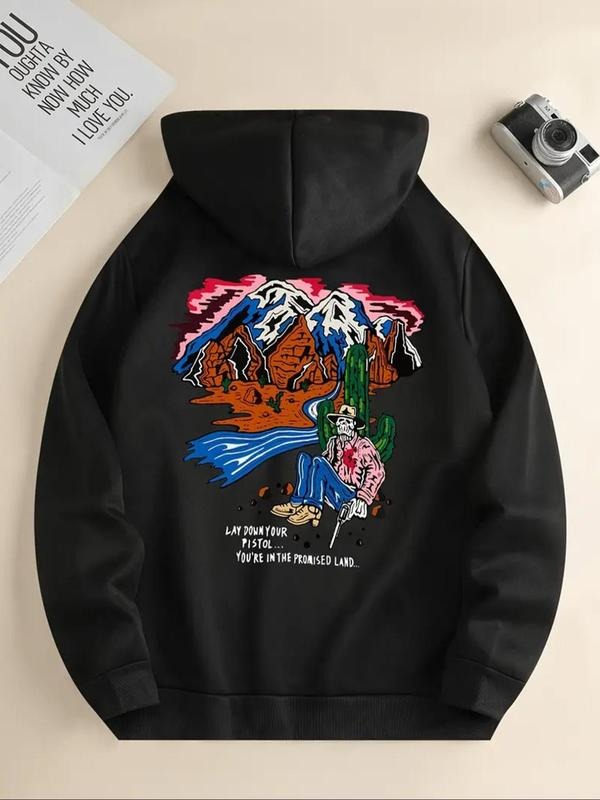 Women's Cartoon & Letter Print Drawstring Hoodie, Fashion Casual Hooded Sweatshirt for Daily Holiday Outdoor Wear, Women...