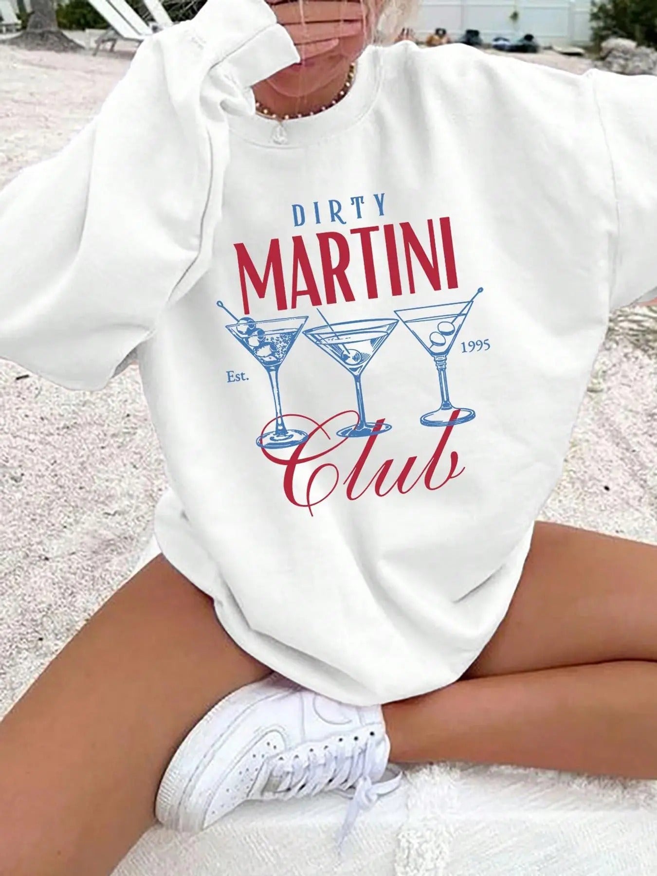 Women's Cartoon & Letter Print Drop Shoulder Thermal Lined Sweatshirt, Casual Long Sleeve Round Neck Pullover for Daily...